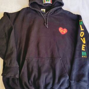 Cross Colours Black Lives Matter Hoodie LOVE Heart Graphic Streetwear Size XL
